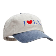 I Love LA Embroidered Pigment Dyed Wash Caps