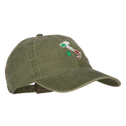 Italy Flag Map Embroidered Washed Cotton Twill Cap