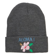 Aloha Hawaii Embroidered Long Beanie