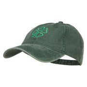 Irish Four Leaf Clover Embroidered Washed Cap