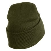 US Air Force Retired with Wing Logo Embroidered 12 Inch Long Beanie - Olive OSFM