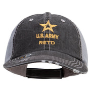 Licensed Star US Army Retired Military Embroidered Low Profile Special Cotton Mesh Cap - Black OSFM