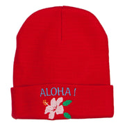 Aloha Hawaii Embroidered Long Beanie