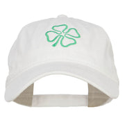 Irish Four Leaf Clover Embroidered Washed Cap