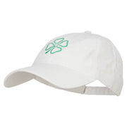 Irish Four Leaf Clover Embroidered Washed Cap