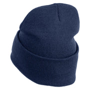 US Air Force Retired with Wing Logo Embroidered 12 Inch Long Beanie - Navy OSFM