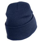 US Air Force Retired with Wing Logo Embroidered 12 Inch Long Beanie - Navy OSFM