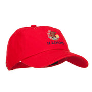 Illinois State Flag Embroidered Unstructured Washed Cap