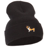 Collie Dog Embroidered Long Beanie