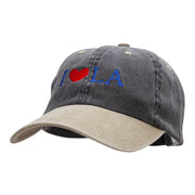 I Love LA Embroidered Pigment Dyed Wash Caps