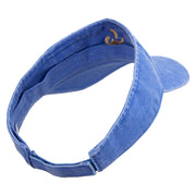 Abstract Fan Sign Embroidered Washed Pigment Dyed Cotton Twill Visor - Royal OSFM