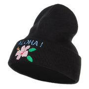 Aloha Hawaii Embroidered Long Beanie