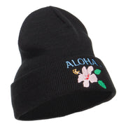 Aloha Hawaii Embroidered Long Beanie