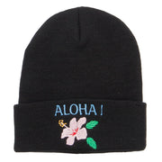 Aloha Hawaii Embroidered Long Beanie