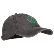 Irish Four Leaf Clover Embroidered Washed Cap