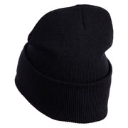 US Air Force Retired with Wing Logo Embroidered 12 Inch Long Beanie - Black OSFM