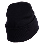 US Air Force Retired with Wing Logo Embroidered 12 Inch Long Beanie - Black OSFM
