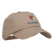 Illinois State Flag Embroidered Unstructured Washed Cap