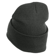 US Air Force Retired with Wing Logo Embroidered 12 Inch Long Beanie - Charcoal OSFM