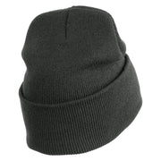 US Air Force Retired with Wing Logo Embroidered 12 Inch Long Beanie - Charcoal OSFM