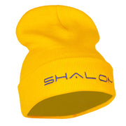 Shalom Embroidered Long Knitted Beanie