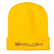 Shalom Embroidered Long Knitted Beanie