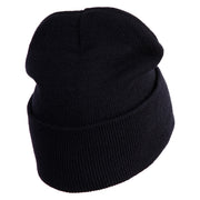 USSF with Delta Logo Embroidered 12 Inch Cuff Long Beanie - Black OSFM
