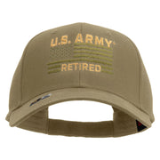 Licensed U.S. Army Retired Flag Embroiderd Low Profile Cap - Khaki OSFM