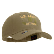 Licensed U.S. Army Retired Flag Embroiderd Low Profile Cap - Khaki OSFM