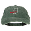 Mississippi with Map Outline Embroidered Washed Cotton Twill Cap