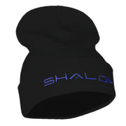 Shalom Embroidered Long Knitted Beanie