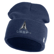 USSF with Delta Logo Embroidered 12 Inch Cuff Long Beanie - Navy OSFM