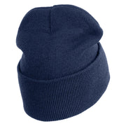 USSF with Delta Logo Embroidered 12 Inch Cuff Long Beanie - Navy OSFM