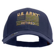 Licensed U.S. Army Retired Flag Embroiderd Low Profile Cap - Navy OSFM