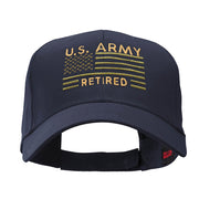 US Army Retired Embroidered Low Profile Cotton Twill Cap