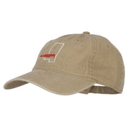 Mississippi with Map Outline Embroidered Washed Cotton Twill Cap