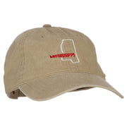 Mississippi with Map Outline Embroidered Washed Cotton Twill Cap