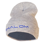 Shalom Embroidered Long Knitted Beanie