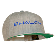 Shalom Embroidered Wool Blend Snapback Cap