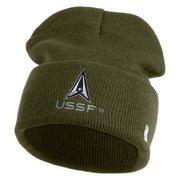 USSF with Delta Logo Embroidered 12 Inch Cuff Long Beanie - Olive OSFM