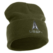 USSF with Delta Logo Embroidered 12 Inch Cuff Long Beanie - Olive OSFM