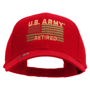 Licensed U.S. Army Retired Flag Embroiderd Low Profile Cap - Red OSFM