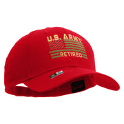 Licensed U.S. Army Retired Flag Embroiderd Low Profile Cap - Red OSFM