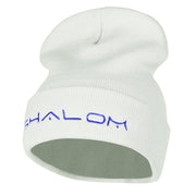 Shalom Embroidered Long Knitted Beanie