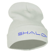 Shalom Embroidered Long Knitted Beanie