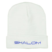 Shalom Embroidered Long Knitted Beanie