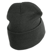 USSF with Delta Logo Embroidered 12 Inch Cuff Long Beanie - Charcoal OSFM