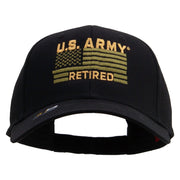 Licensed U.S. Army Retired Flag Embroiderd Low Profile Cap - Black OSFM