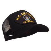 US Air Force Veteran Military Patched Mesh Cap