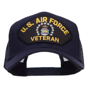 US Air Force Veteran Military Patched Mesh Cap